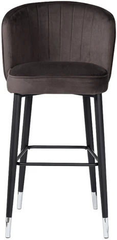 Cтул барный велюр серо-коричневый 54*54*106см с ч/б спинкой Garda Decor арт.30C-309W SER