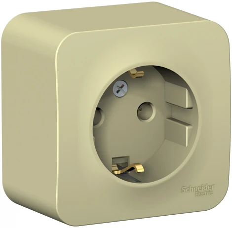 Розетка накладная с заземлением (бежевый) Systeme Electric Blanca BLNRA010117