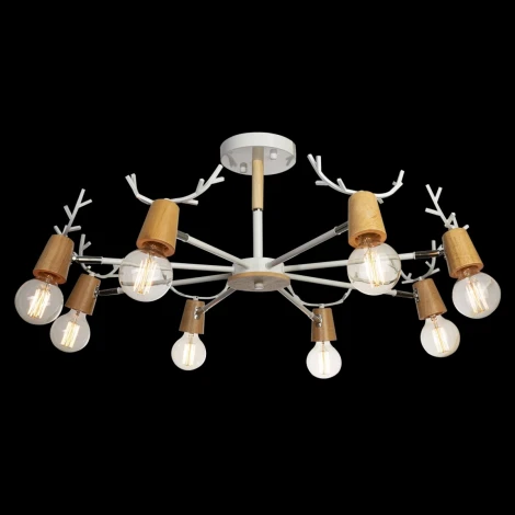 Потолочная люстра на штанге Loft IT Sven 10024/8 White (220V, рога)
