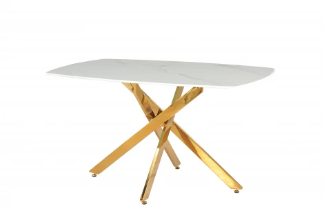 Стол обеденный IST-CASA Элис Рэк BS1803-140WT,140х80х76 см, белый/золото