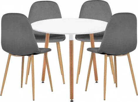 Стол кухонный Woodville Дилай 90 white / dark gray