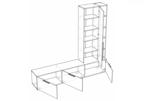 Модульная гостиная Филеста комплектация 1 Хандис Woodville 664940