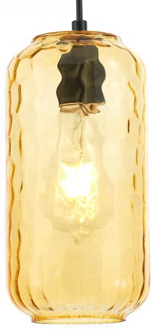 Подвесной светильник Escada Rise 10177/1S Black/Yellow 1х60Вт Е27, металл/стекло, черный/желтый