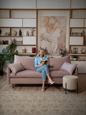 СКАНДИ Диван тканевый прямой розовый D1 furniture арт.AAA41309013