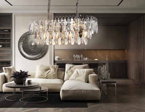 Подвесная люстра каскадная Ambrella TRADITIONAL TR5259 (220V, хрусталь, на цепи)