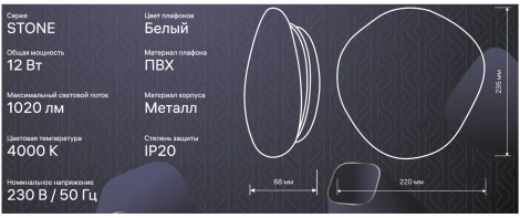 Светильник потолочный светодиодный Ritter Stone 52341 3
