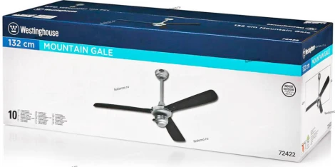 Вентилятор потолочный Westinghouse Mountain Gale, 3 лопасти, хром, черный