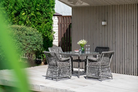 Обеденная группа плетеная на 4 персоны, цвет графит 4SIS Айриш AC4T-5-SET graphite