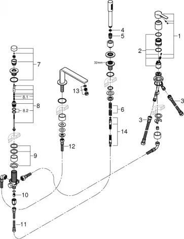 Смеситель Grohe Lineare New 19577001 на борт ванны