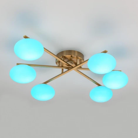 Потолочная люстра RGB на штанге Citilux Atman Smart CL226A163 (LED, 220V, голосовое управление, пульт управления, управление смартфоном, умный дом - Алиса, Маруся, Салют)