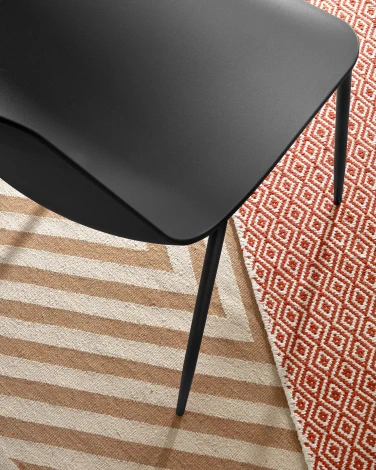 Обеденный стул La Forma (ex Julia Grup) Whatts (Черный/ Сталь,Полипропилен,Пластик,Металл)