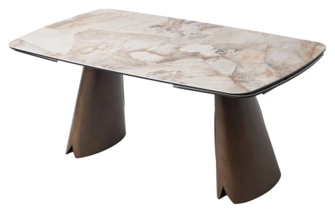 Стол ИМБЕРТ (IMBERT) 180 цвет ПАТАГОНИЯ (GLOSS PATAGONIA), керамика / МЕДНЫЙ БРАШИРОВАННЫЙ, ®DISAUR M-City 64673