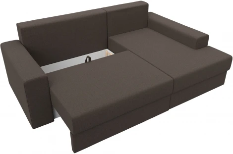 Диван угловой Майами правый угол (Коричневый/Рогожка) Лига Диванов арт.121158