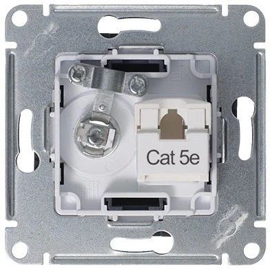 ТВ-розетка встраиваемая и Ethernet RJ-45 (грифель) Systeme Electric AtlasDesign ATN000789