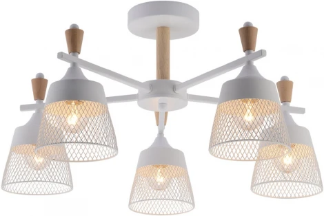 Потолочная люстра на штанге Seven Fires Olban SF3389/5C-WT-WD