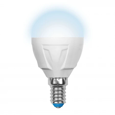 Лампочка светодиодная груша белая E14 7W 4000K Uniel LED-G45 7W/NW/E14/FR PLP01WH