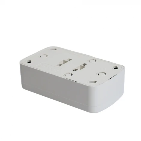 Розетка накладная двойная без заземления (белый) Stekker Basic 50075