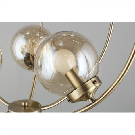 Подвесная люстра Omnilux Serrano OML-94513-06 (220V, на цепи, шар, шарики)