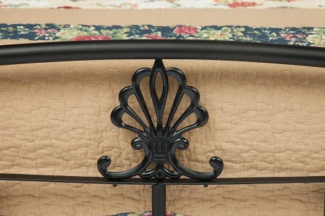 Кровать РУМБА (AT-203)/ RUMBA красный дуб/черный (дерево гевея/металл)