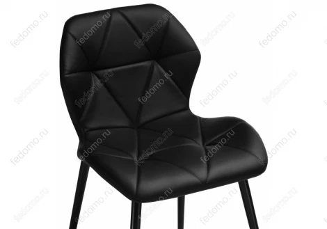 Стул Woodville на металлокаркасе Вальд экокожа черный / черный глянец 464190