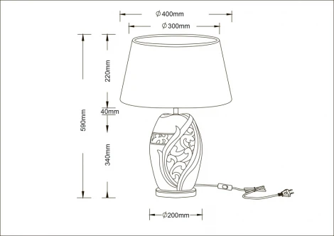 Настольная лампа Ruby A4064LT-1BR Arte Lamp (220V, выключатель)