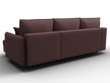 Диван угловой Лига-064 НПБ угол универсальный (ДСП/Дерево/Замша/Бордовый) Лига Диванов 129636