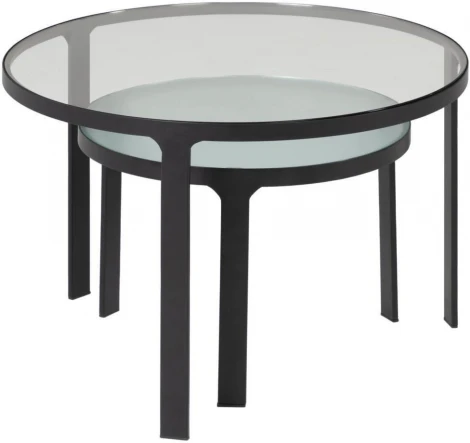 Журнальный стол La Forma (ex Julia Grup) Oni (Черный,Прозрачный/ Металл,Сталь,Стекло)