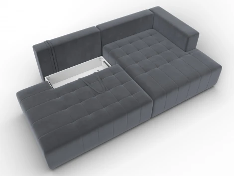 Диван угловой Лига-103 НПБ угол правый (ДСП,Брус,Фанера,Велюр/Серый) Лига Диванов 134817