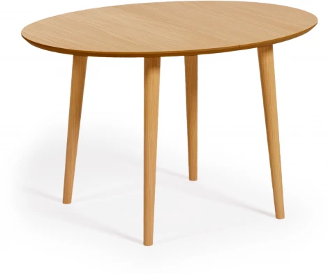 Раздвижной стол Oakland из МДФ с дубовым шпоном и ножками из массива каучука Ø120(200)x90 см La Forma (ex Julia Grup) арт.114617