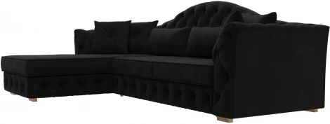 Диван угловой Артис левый угол (Черный/Микровельвет) Лига Диванов арт.121599L