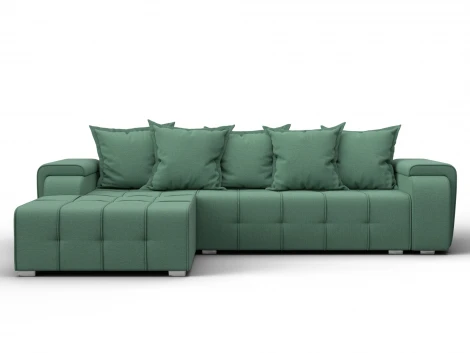 Диван угловой Лига-121 левый угол (ДСП,Брус,Рогожка/Зеленый) Лига Диванов 137344L