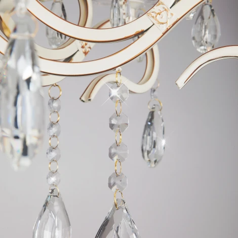 Потолочная люстра Eurosvet 12205 12205/6 белый (хрусталь Strotskis, подсвечник, свеча)