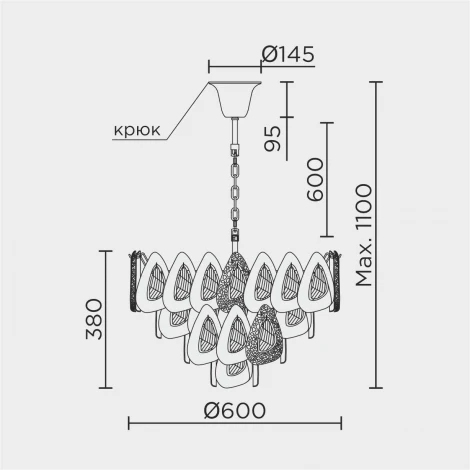 Подвесная люстра хрустальная Modelux ML.6775.600 GD
