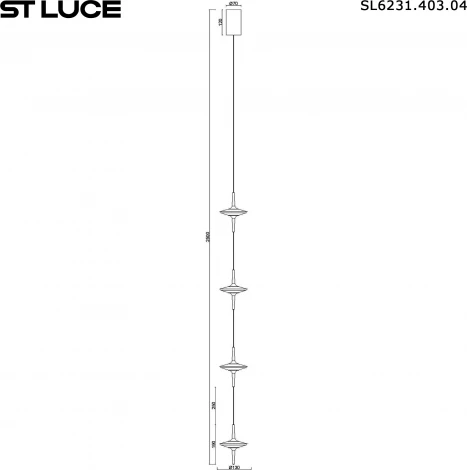 Светильник подвесной ST Luce Zenith SL6231.403.04 Черный/Прозрачный LED 4*5W 4000K (220V, на проводе)