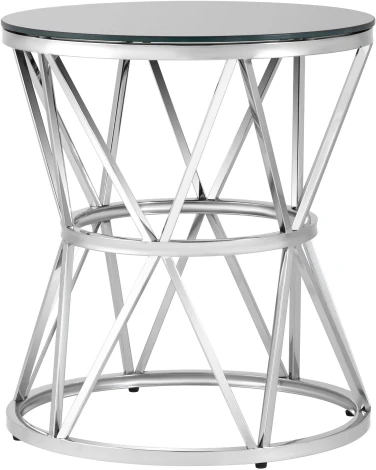 Журнальный стол Stool Group 50*50 ВИВА серебро стекло черное УТ000004639