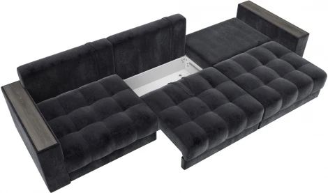 Диван прямой с декором Лига-049 НПБ Лонг Лига Диванов (Велюр) арт.128441