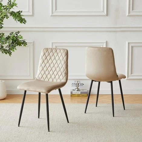 Стул Serenity Whirl Hesby (Металл/Велюр, Бежевый) арт.HSBI_DC102_beige