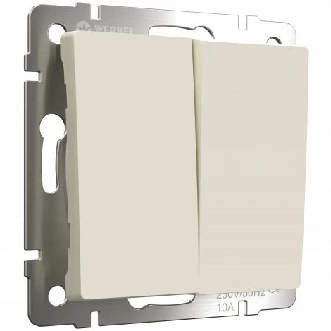 Выключатель двухклавишный проходной (айвори матовый) Werkel W1122062 (a059281)