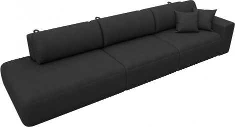 Диван прямой Лига-036 НПБ Модерн Лонг подлокотник справа Лига Диванов (Замша) арт.127700