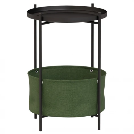 Стол журнальный Элдей рогожка хаки/черный Mebelik 009758