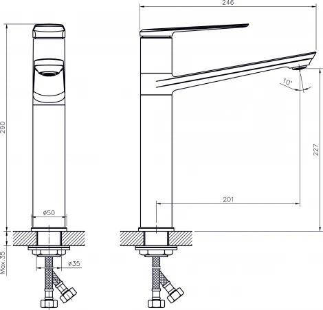 Смеситель Rush Bering BE5535-22 для кухонной мойки