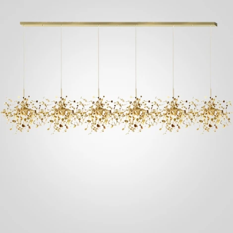 Подвесной светильник (люстра) Tezani Argent Suspension Linear Gold 6L 210 ImperiumLoft 40.2060-6 (177956-22) (220V, на проводе)