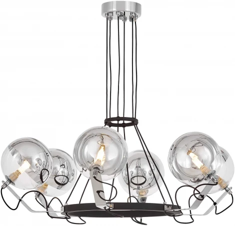 Подвесная люстра Lumina Deco Marseo LDP 9110-6 BK+CHR (220V, на проводе, шарики)