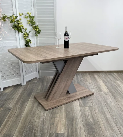 Обеденный стол M-City EXEL 140 Дуб Трюфель/ Алюминий