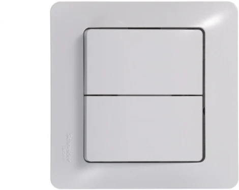 Выключатель встраиваемый двухклавишный (белый) Systeme Electric GSL000151