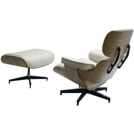 Кресло EAMES LOUNGE CHAIR и оттоманка EAMES LOUNGE CHAIR чёрные