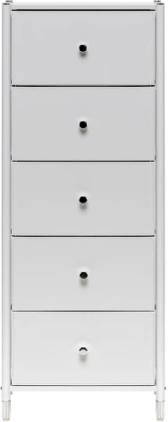 Комод Leset Нирита/Хайди, 5 ящиков, Белый (Сталь,Экокожа/Белый) арт.2500000209697