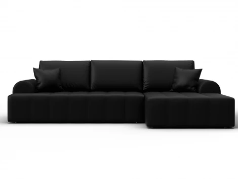 Диван угловой Лига-080 угол правый (ДСП/Пластик/Экокожа/Черный) Лига Диванов 134753