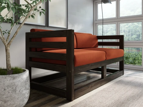 Диван Arsko Магнус М венге велюр терракотовый