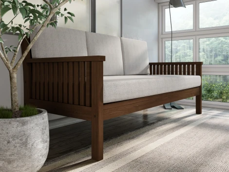 Диван Arsko Норман Б орех серая рогожка